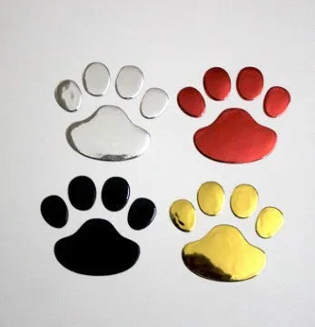 PVC car sticker with hand-shaped brush design showing dog footprints for bumper scratch concealment
