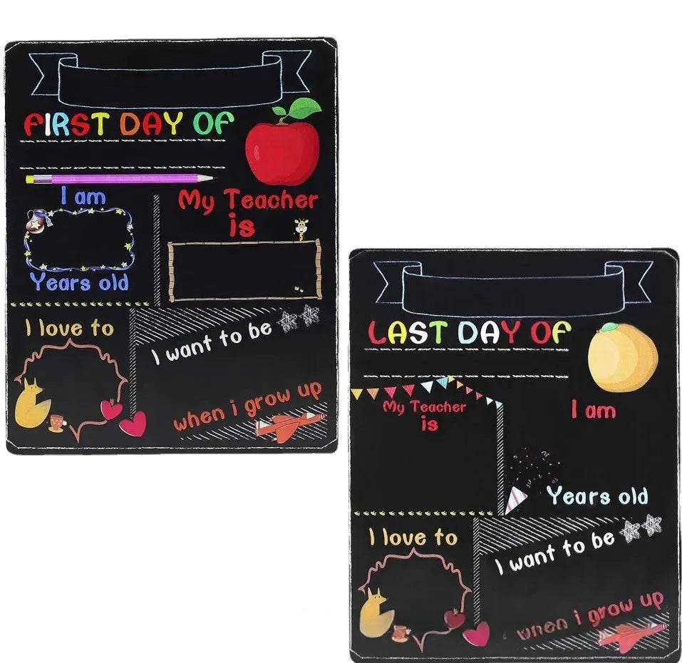 Natural wood colour first day of school blackboard ornament with modern simplicity style.