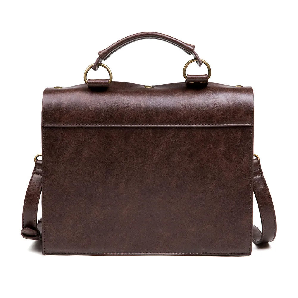 Bronze steampunk industrial retro shoulder bag with pillow construction