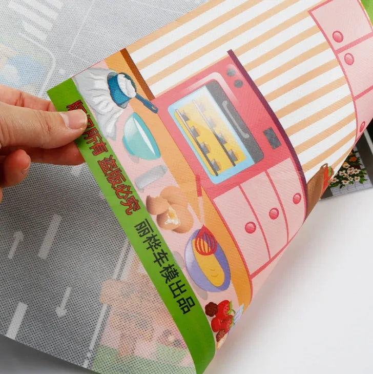 Children's cloth play mat with parking view map design for crawling and hand-eye coordination
