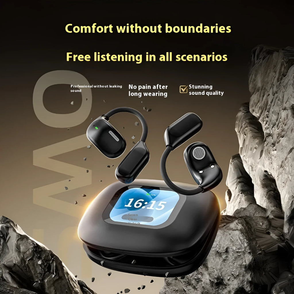 LX80 Bluetooth headset touch screen ear-mounted earhook sports plastic black colour wireless earbuds