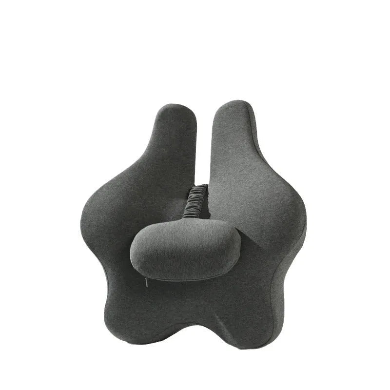 Memory foam car seat cushion for lumbar support in black colour measuring 50x47x9cm