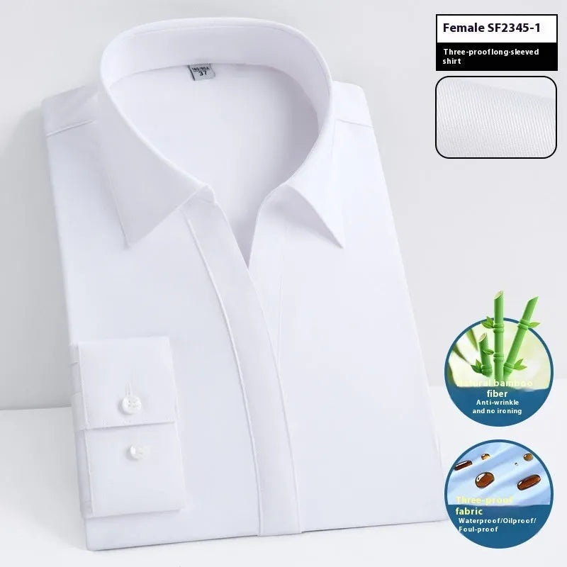 Men's bamboo fibre business shirt with square collar available in long sleeve and short sleeve styles
