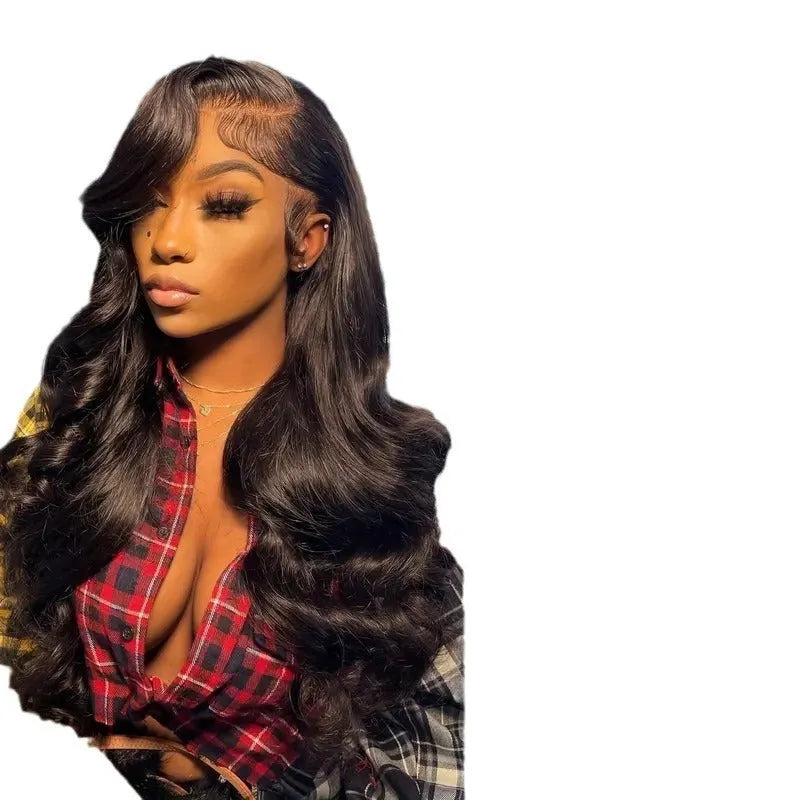 Front lace partial big wave curly hair piece in black, high temperature fibre, 6-32 inch length options