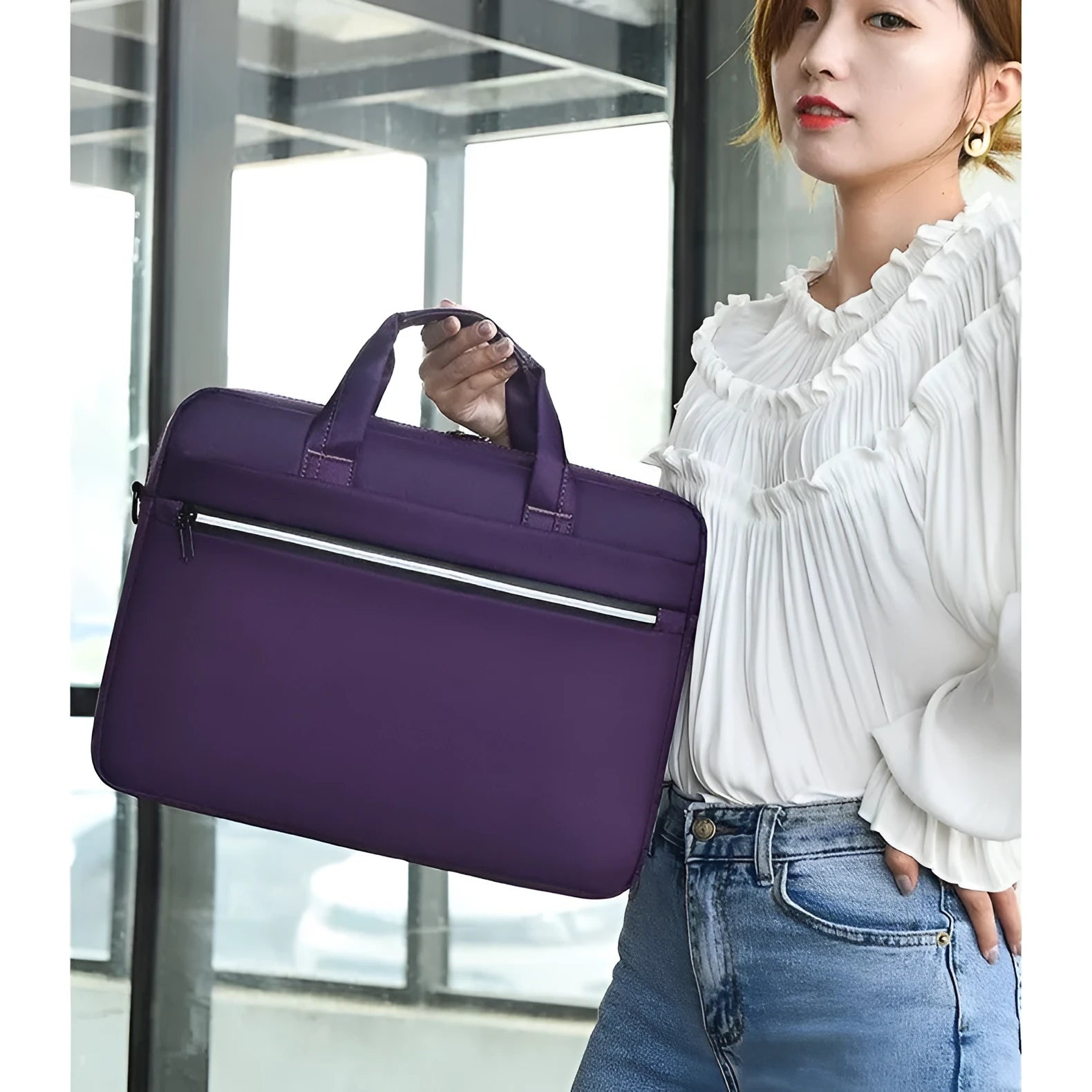 Large capacity Oxford cloth business computer bag for 14-inch or 15-inch laptop in horizontal square shape