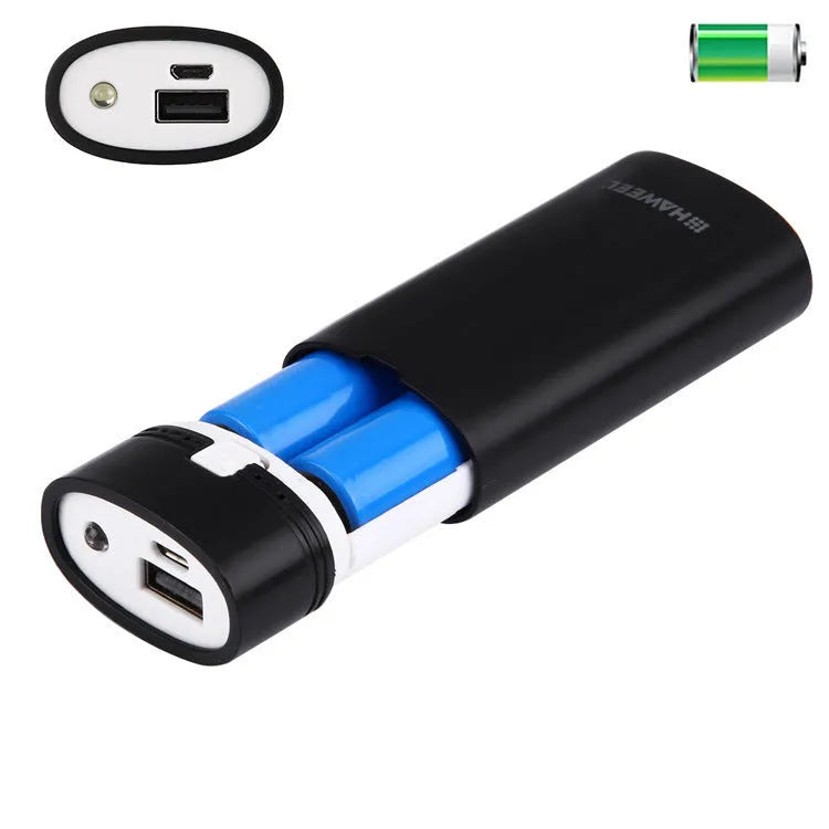 18650 battery power supply DIY power bank case black colour with spring loading and indicator light