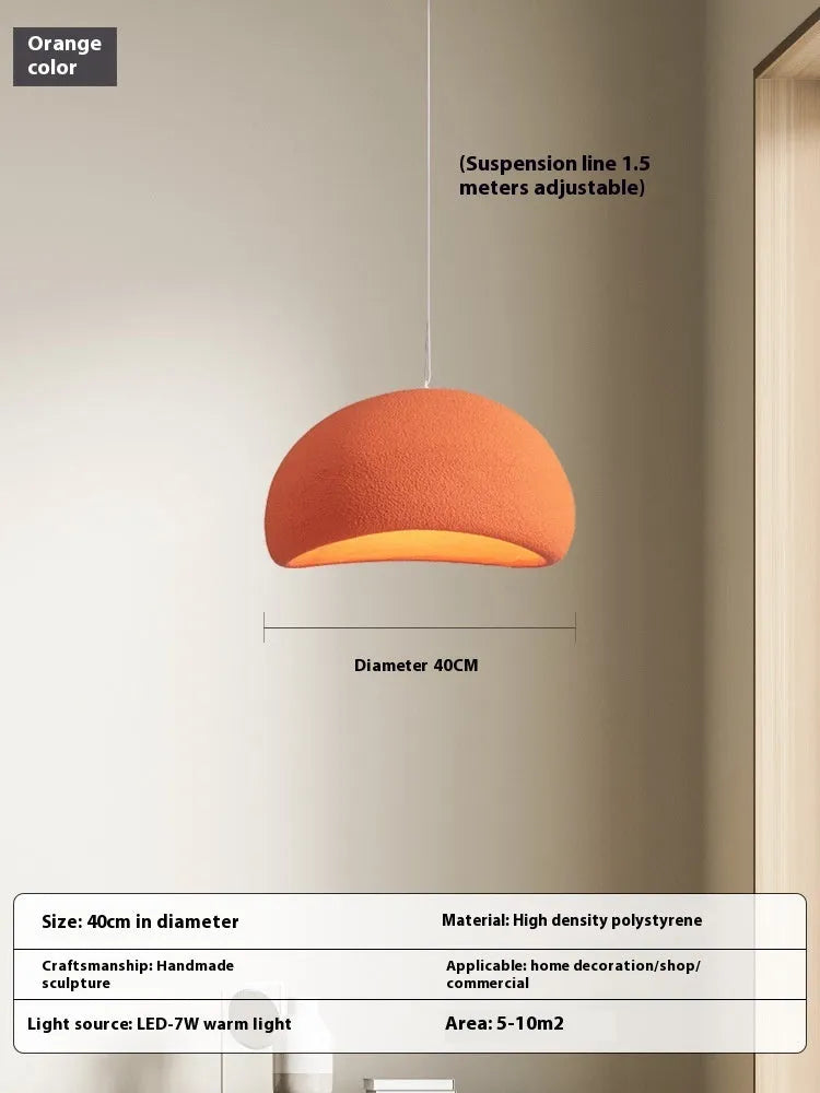 Modern simplicity handmade polystyrene chandelier 50cm diameter in orange light for bar or restaurant