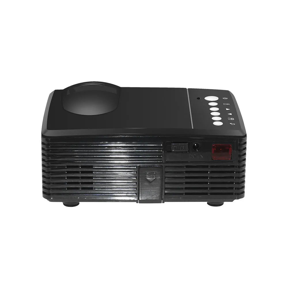 Sida SD30 compact children projector in black on table with USB cable and remote control