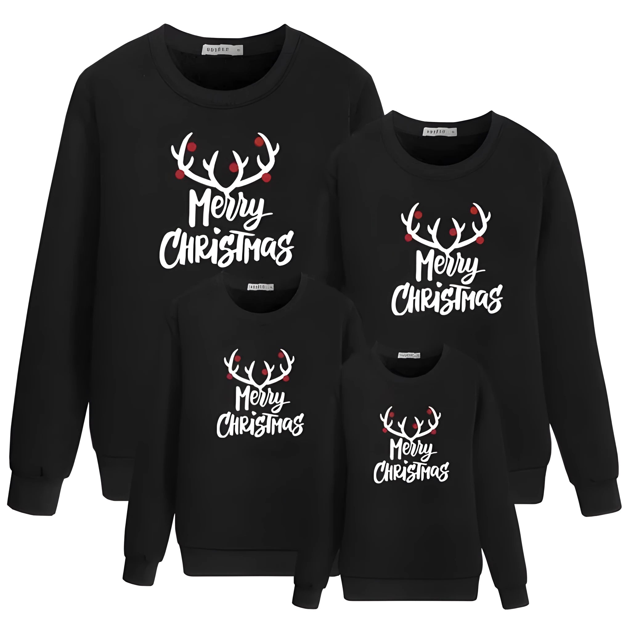 Family matching Christmas sweater pullover jumper in black and red for men women kids and babies