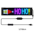 Ultra-thin programmable LED advertising display screen showing colourful animated text, bent to demonstrate flexibility.