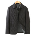 Men's lightweight diamond lattice shirt jacket in black, grey green or navy blue, regular fit, L to 4XL