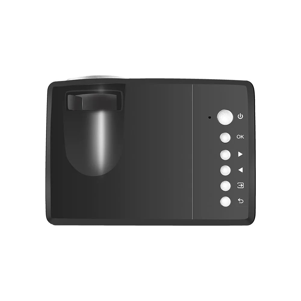 Sida SD30 compact children projector in black on table with USB cable and remote control