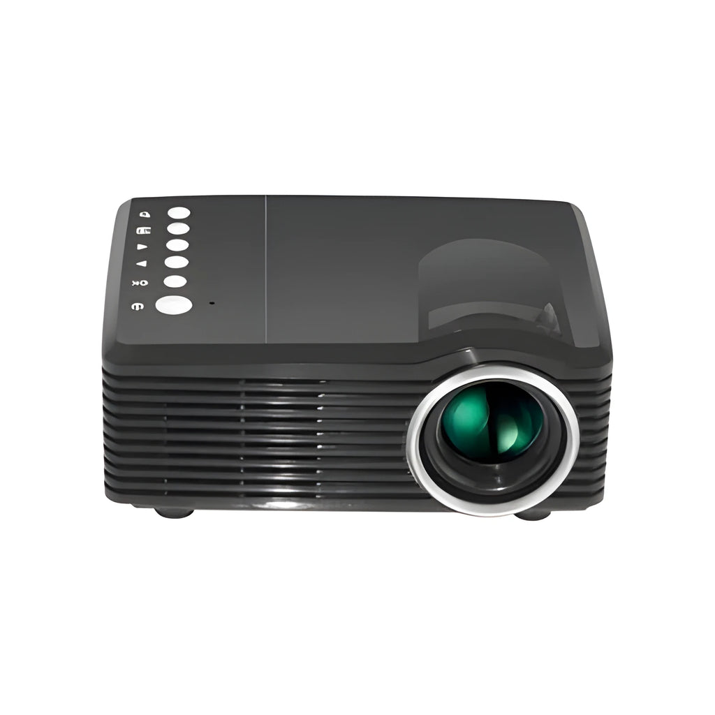 Sida SD30 compact children projector in black on table with USB cable and remote control