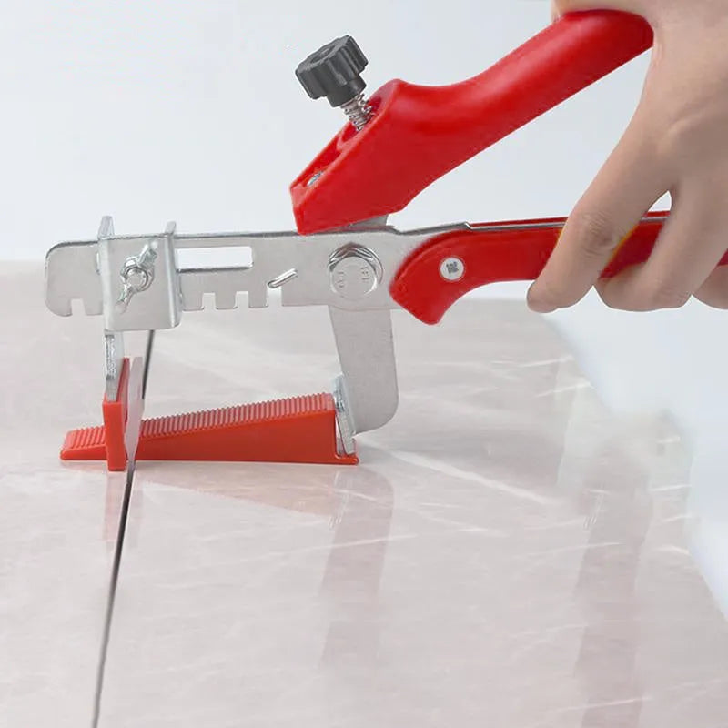 Red tile leveling clip with PVC handles and stainless steel clips, 23.0 x 11.5cm, 6-level adjustment tile installation aid