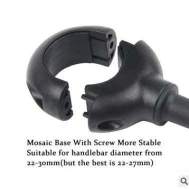 Black metal bicycle rearview mirror with adjustable hose mechanism for handlebar mounting