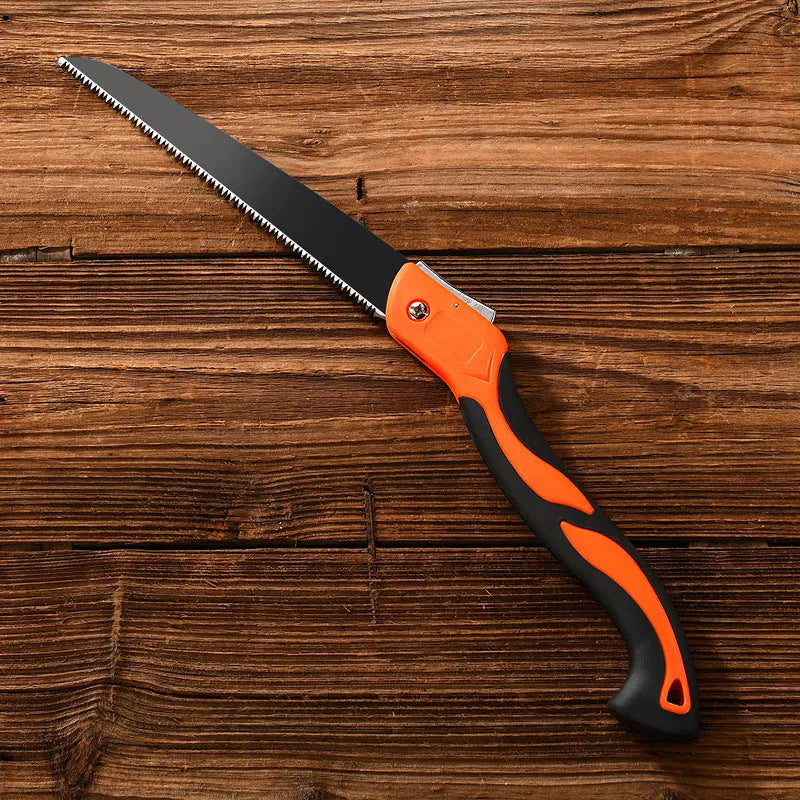 53cm SK5 steel folding saw with ABS handle, serrated blade, folded position