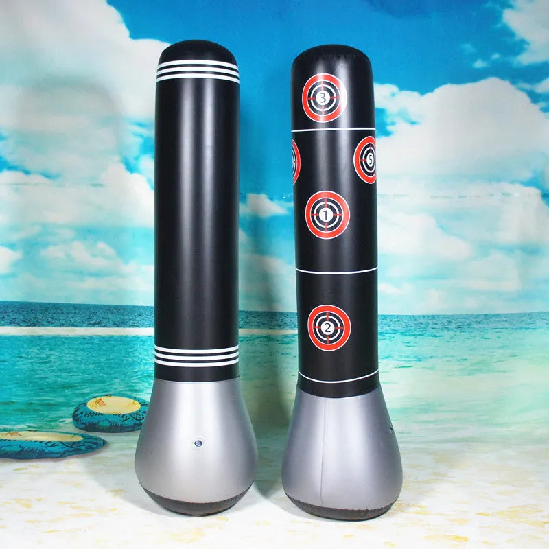 Children's inflatable PVC boxing column, available in 1.45m to 1.6m heights, free-standing vertical training target.