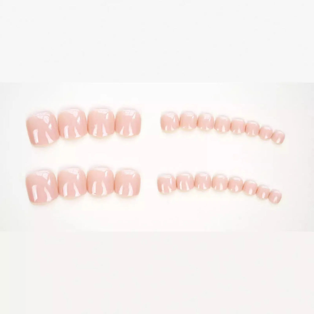 Toenail sticker set with glue adhesive in J-52 skin colour for DIY manicure pedicure decoration