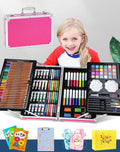 Creative birthday gift for girls ten years old, 3-layer pink aluminium box set with doodle pen set, plastic construction