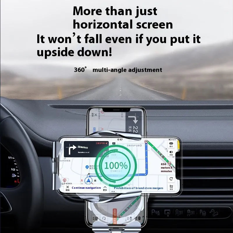 Silver portable plastic car phone holder with electric clamping for universal mobile phones