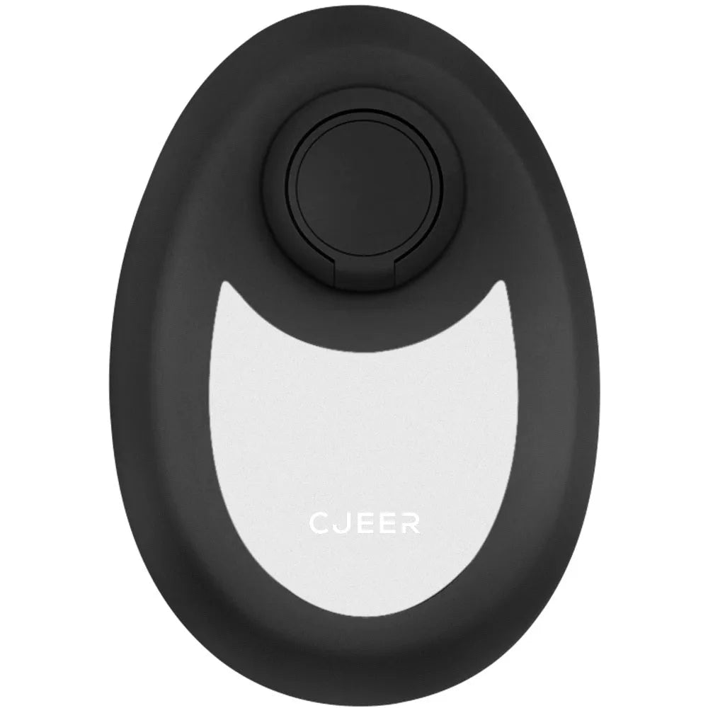 CJEER crystal hair removal device showing nano-glass surface and metal finger ring on compact flat tool