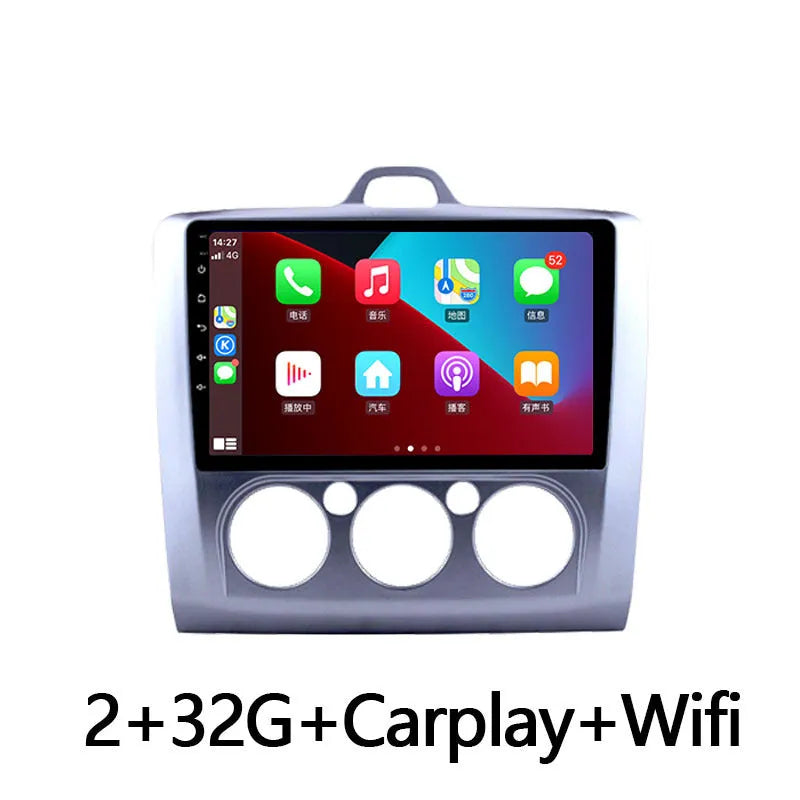 Volkswagen Fox car stereo with 9-inch touchscreen and integrated manual air conditioning control buttons