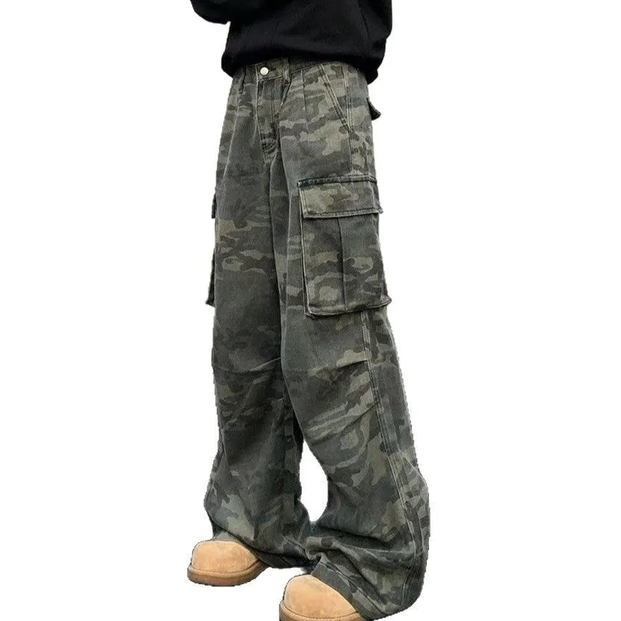 Camouflage K0915 cargo pants with mid-waist fit and S to 3XL sizing