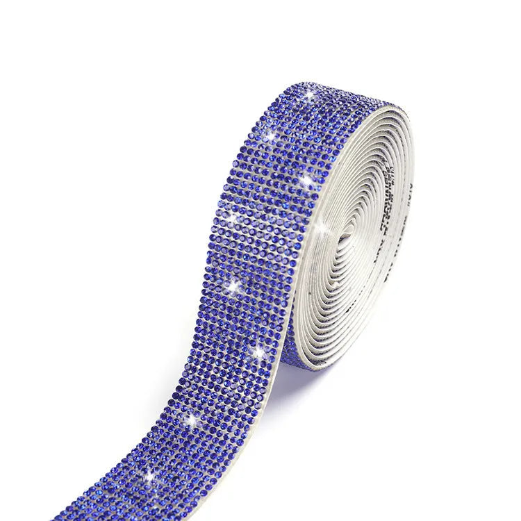 Glass self-adhesive water drill strip in white and AB colour for clothing and shoe decoration