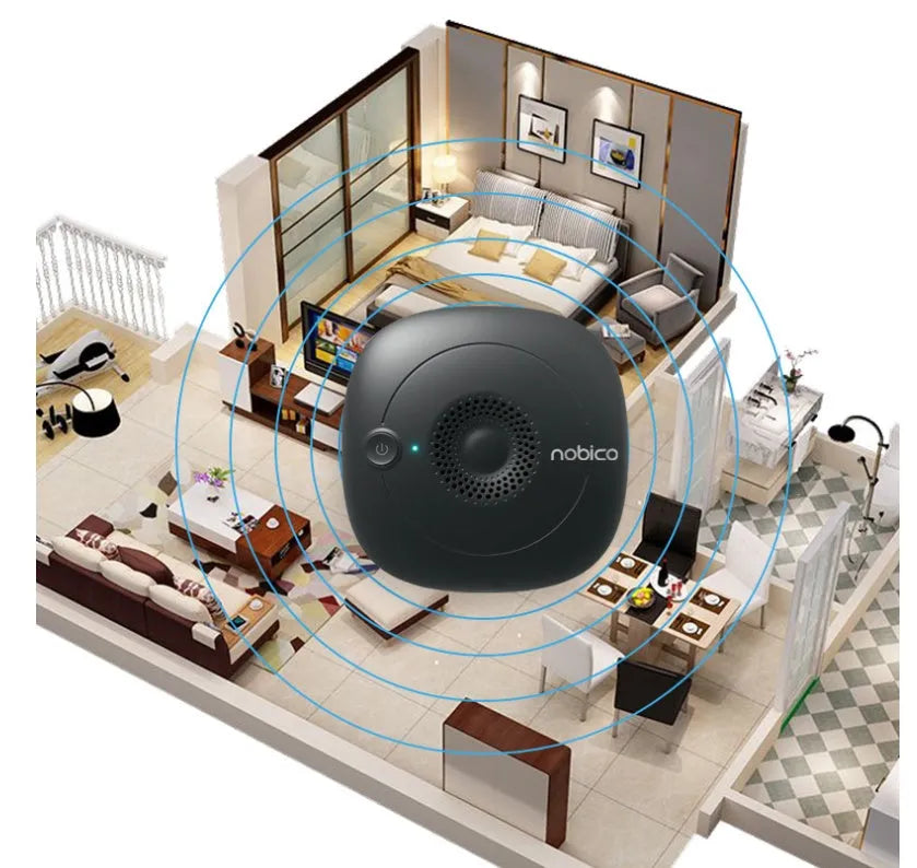 Black ultrasonic bed vacuum cleaner measuring 120mm square with mite repellent function