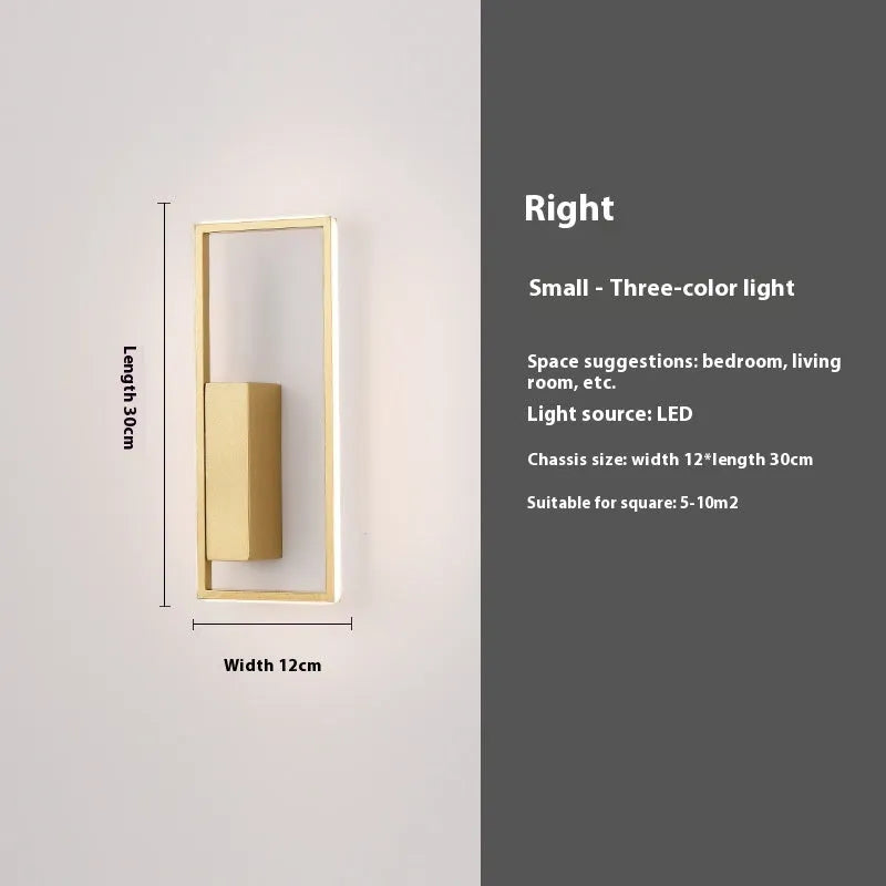 Small LED Nordic minimalist wall lamp in black finish, iron body, single head