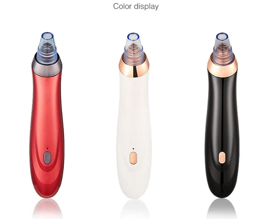 Electric blackhead remover vacuum pore cleaner, 18x2.5x2.5 cm, 3.7V lithium-ion, black gold red white