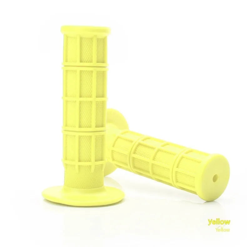 22mm motorcycle handlebar grips in eight colour options showing rubber construction