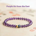 Purple lotus charm bracelet with retro Chinese student styling for women