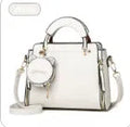 Cute cat design large-capacity shoulder bag in PU with six colour options and zip pocket.