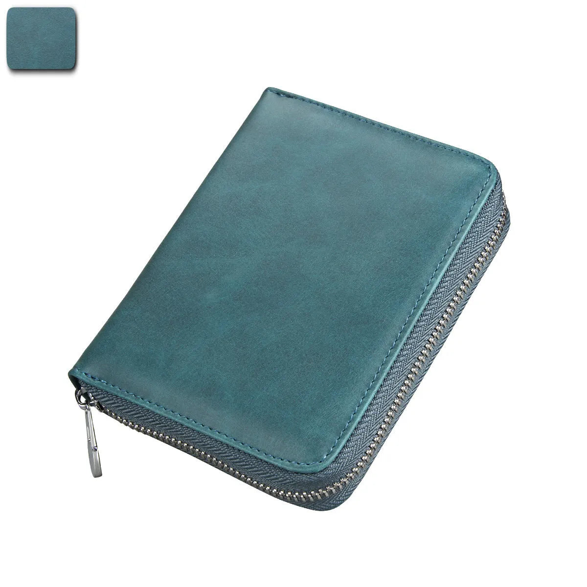 Cowhide expanding card holder and passport wallet in ink black, retro coffee, dark blue, olive green, pomegranate red, bean sand, or apricot yellow.