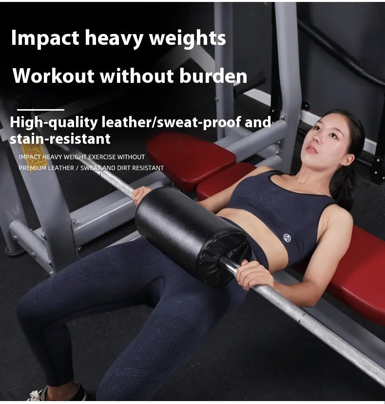 Square-shaped protective mat for hip thrust and bench press exercises in Rose Red colour.