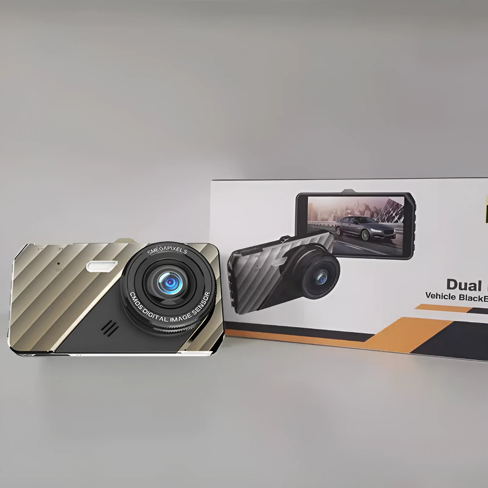 4 inch front and rear dual lens dashcam with touch screen display in colour match finish