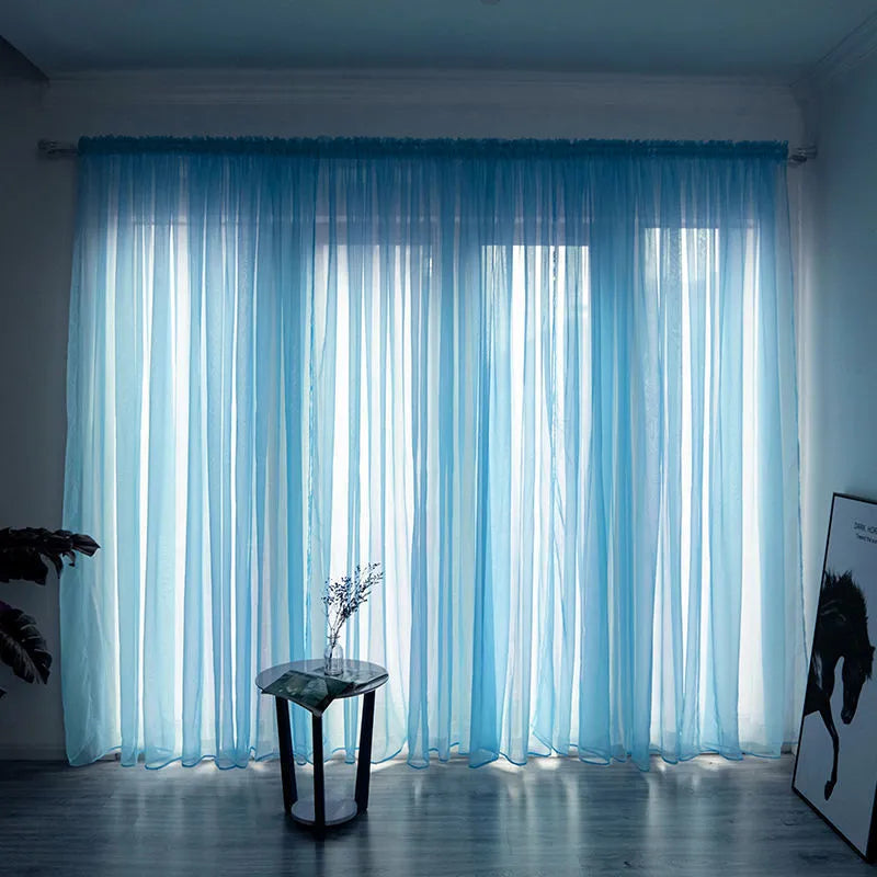 Cotton gauze curtain for balcony with 2.7m drop in solid colour option