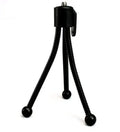 Small black iron frame mini tripod with ball head, shown extended next to a smartphone for scale.