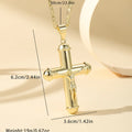 14k gold-plated copper cross necklace, unisex long chain, 51-60cm perimeter, style XL120-XL122