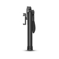 Black aluminium Bluetooth selfie stick and tripod with remote control extended to different lengths