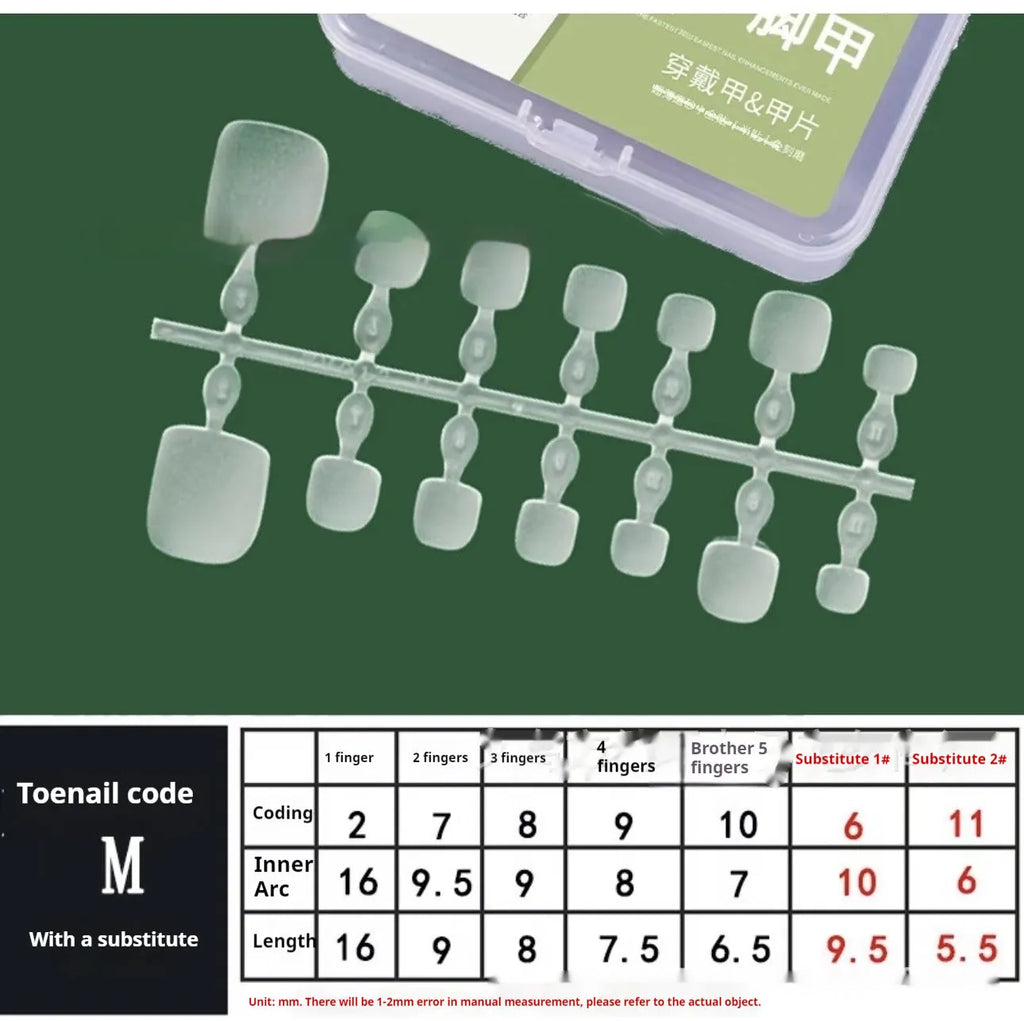 Cat's Eye zircon rhinestone toenail wear set in white, 42 pieces, sizes S M L