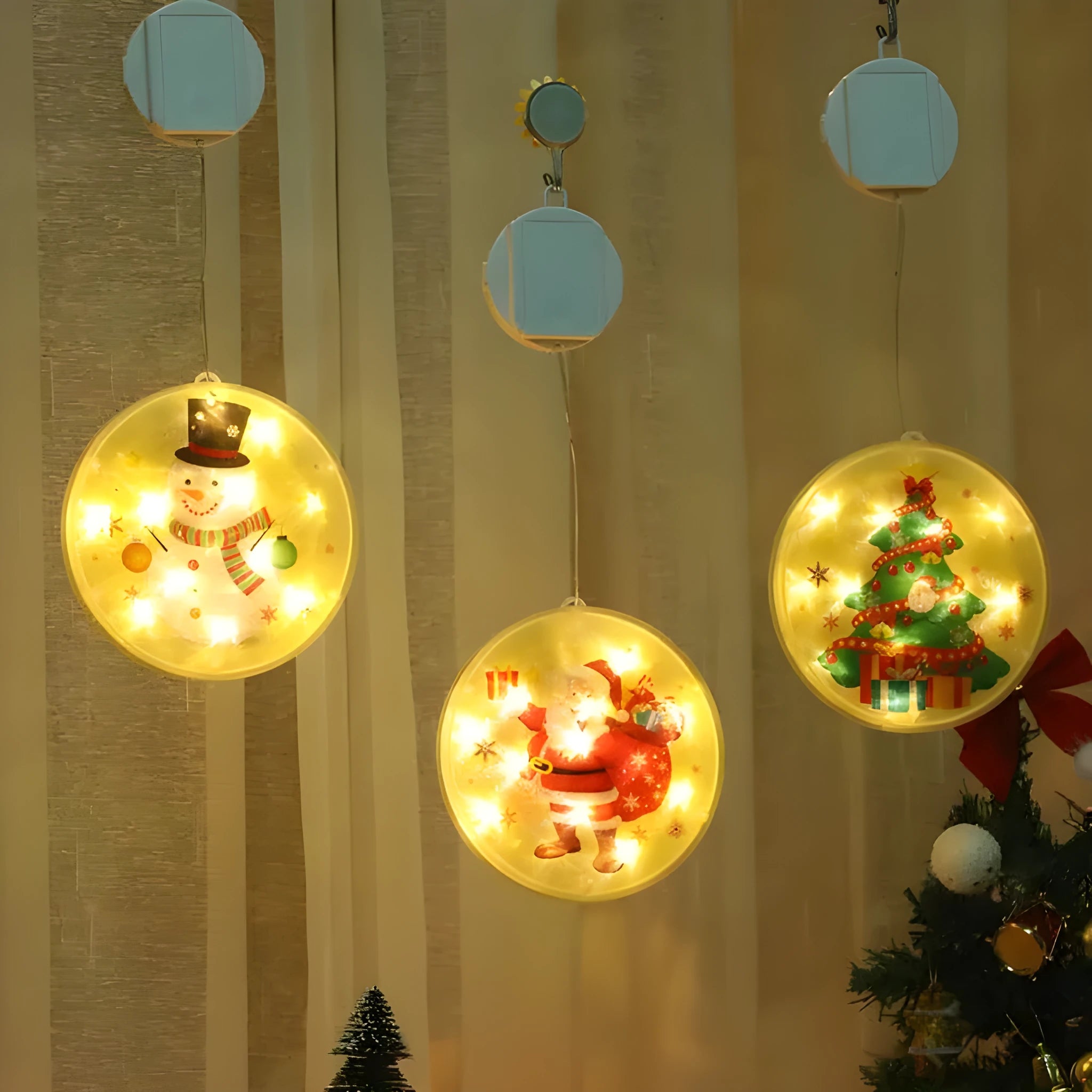Set of warm white LED modelling lights with plastic shell on a dark background