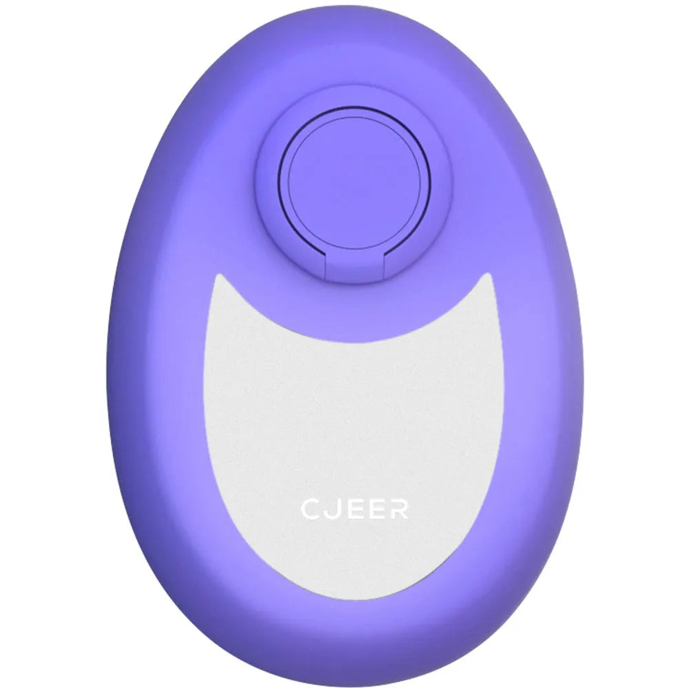 CJEER crystal hair removal device showing nano-glass surface and metal finger ring on compact flat tool