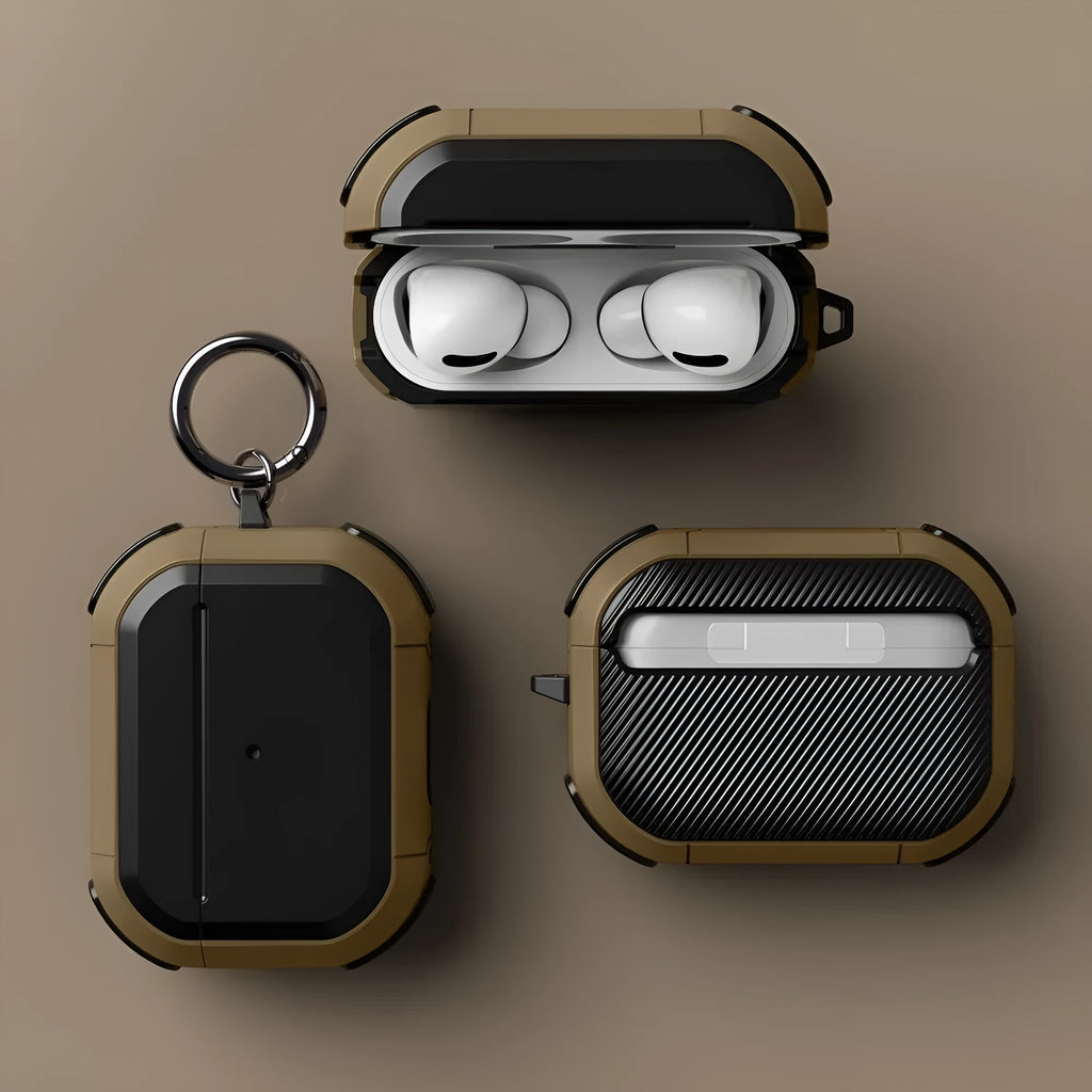AirPods 1, 2 and Pro protective shell case in multiple colours showing TPU and PC construction