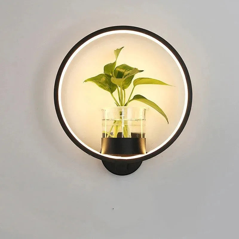 30cm LED wall lamp with iron body, sandblasted finish, black or white, round or square, 18W, for living room bedroom