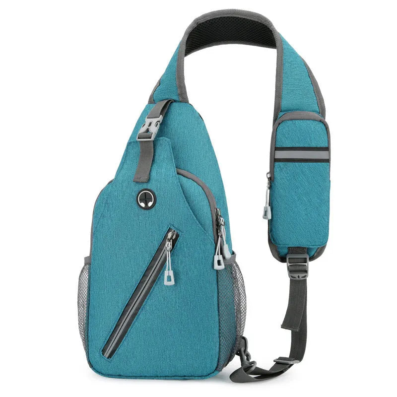 Men's Oxford cloth crossbody shoulder bag in black with large capacity for travel and daily use