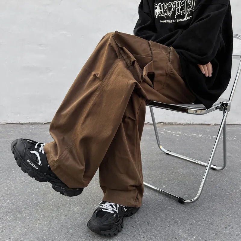 American Vintage functional overalls for men in brown, chemical fibre blend, polyester 75%, no stretch