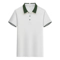 Contrast colour lapels short sleeve polo shirt in cotton blend, available in ten colours and sizes S to 6XL