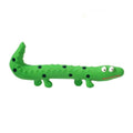 Green latex lizard squeaky dog toy with built-in squeaker for small to medium dogs, 20 cm long